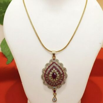 Royal Ruby Bloom Pendant Necklace (RRB-PN-2148)