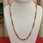 Scarlet Charm Red Bead Gold Chain Necklace (SCRBG-CN-0010)