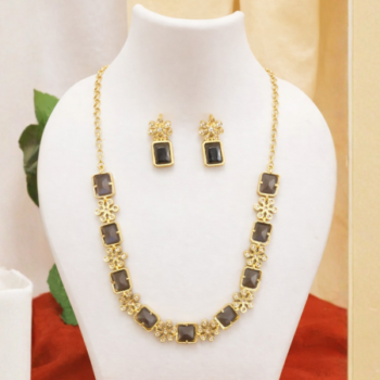Midnight Royale Geometric Necklace Set (MRG-NS-3189)