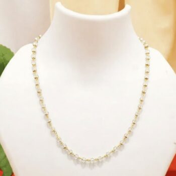 Crystal Beaded Gold Chain Necklace (NC-CRY-GD-1024)