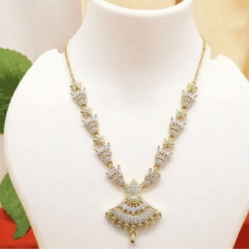 Royal Zircon Cascade Gold Necklace (RZCGN-1042)