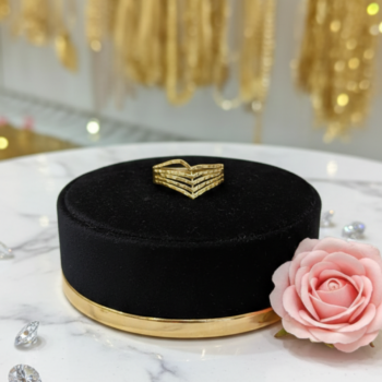 Golden Layered Chevron Ring (RGR-022)
