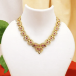 Regal Ruby Crest Statement Necklace(RRC-SN-4521)