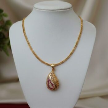 Elara Grace Gold Drop Pendant Necklace (EGGD-PN-0006)