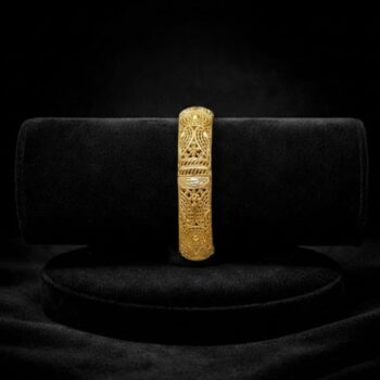 Classic Gold-Plated Filigree Kada Bracelet (CGPF-KB-0019)