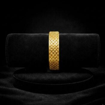 Elegant Gold-Plated Diamond Pattern Kada Bracelet (EGPDP-KB-0022)