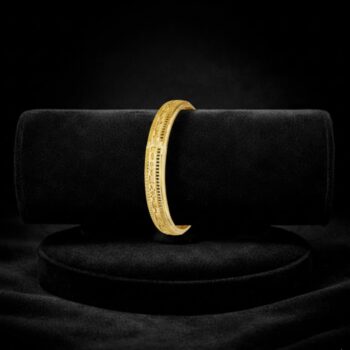 Minimalist Gold-Plated Textured Bangle Bracelet (MGPT-BB-0021)