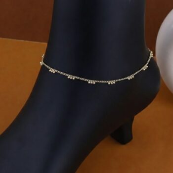 Elegant Gold-Plated Beaded Anklet Chain (EGPB-AC-0024)