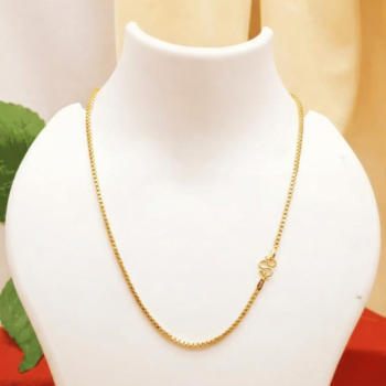 Elegant Gold Box Chain Necklace (GBC-GLD-004)