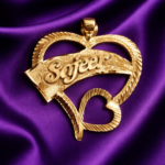 Designer Ribbon Heart Personalized Name Pendant DRNP-5589