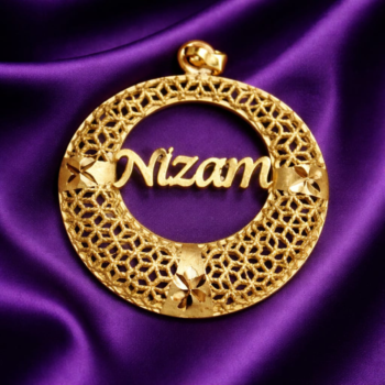 Royal Floral Mesh Personalized Name Pendant RFNP-6743