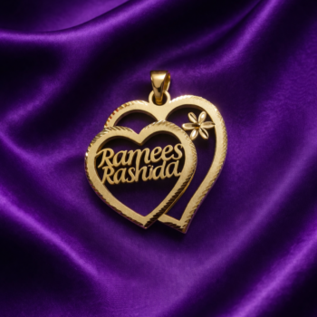 Twin Heart Personalized Name Pendant