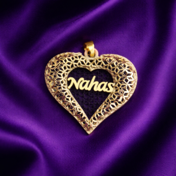 Royal Filigree Heart Name Pendant RFH-N-005