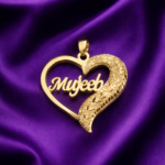 Luxury Textured Heart Name Pendant LTH-M-007