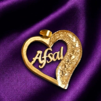 Textured Heart Personalized Name Pendant-7392