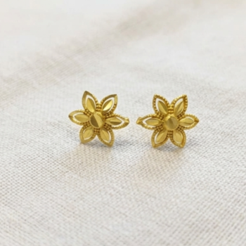 Golden Petal Filigree Studs