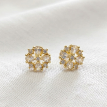 Crystal Blossom Mandala Studs CB-005-CZ